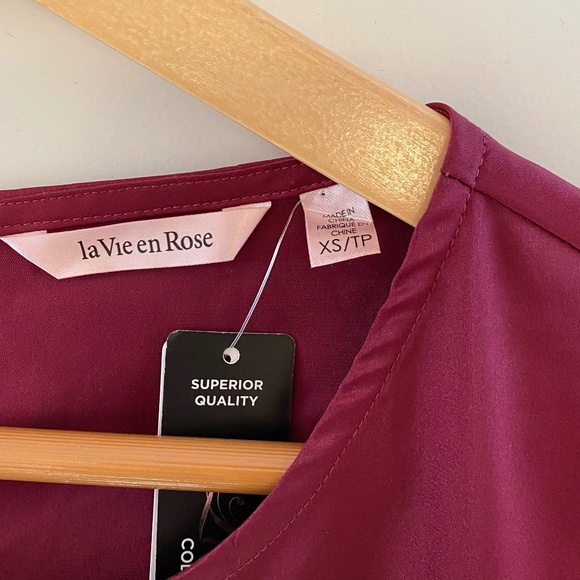 La Vie en Rose LUXURY EDITION Satin T-Shirt - Red Wine - Picture 7 of 11